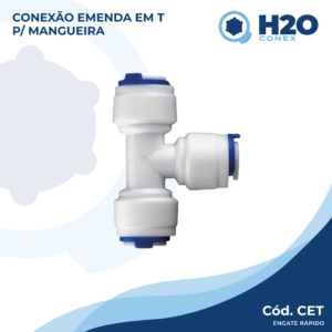 Conexão Emenda em T para Mangueira - Engate Rápido - CET